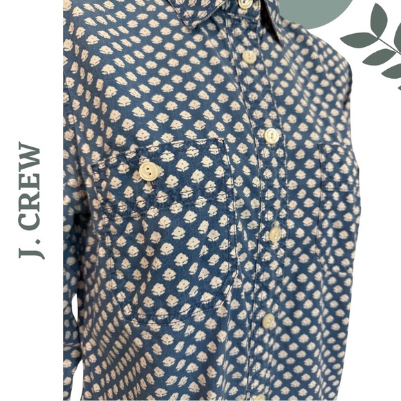 J.Crew Lightweight Button Front Shirt | Long Sleeve Size 8 Cotton Floral Print - Picture 5 of 8